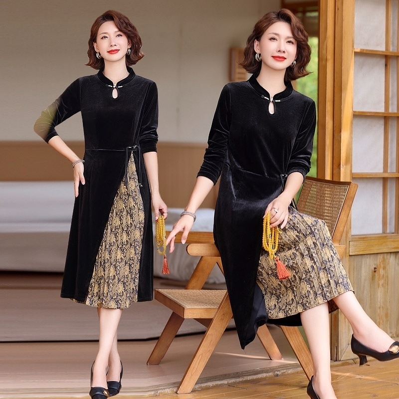 Patchwork ruha, Peach gallér, hosszú ujjú, közepes hosszúságú, poliészter anyag