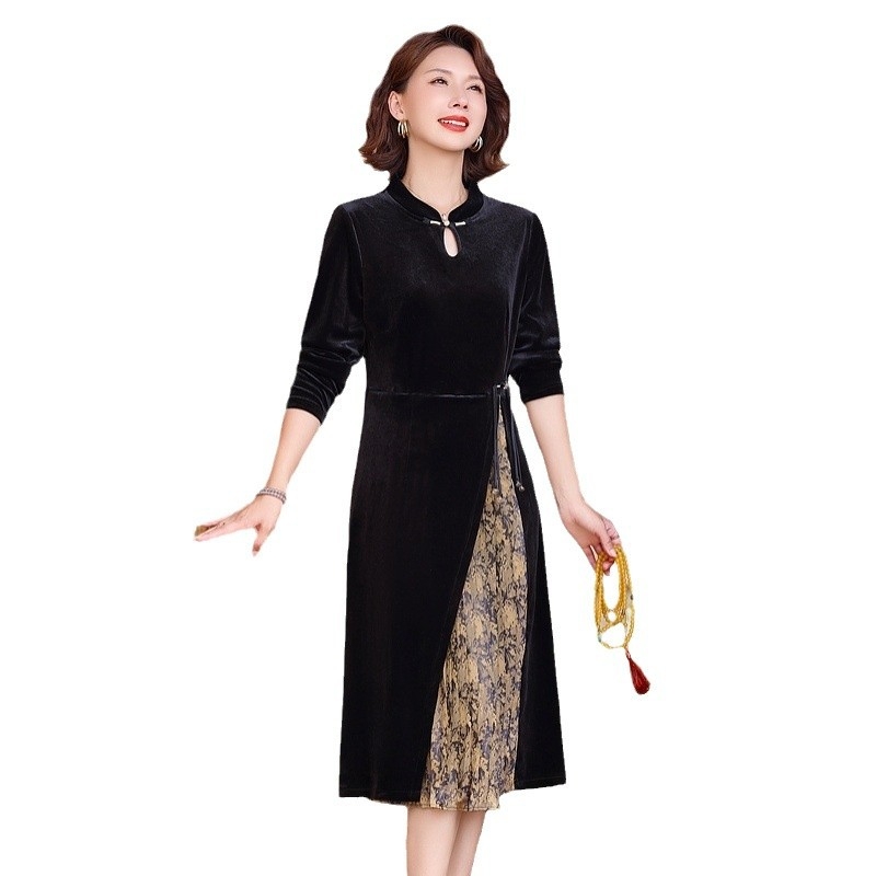 Patchwork ruha, Peach gallér, hosszú ujjú, közepes hosszúságú, poliészter anyag