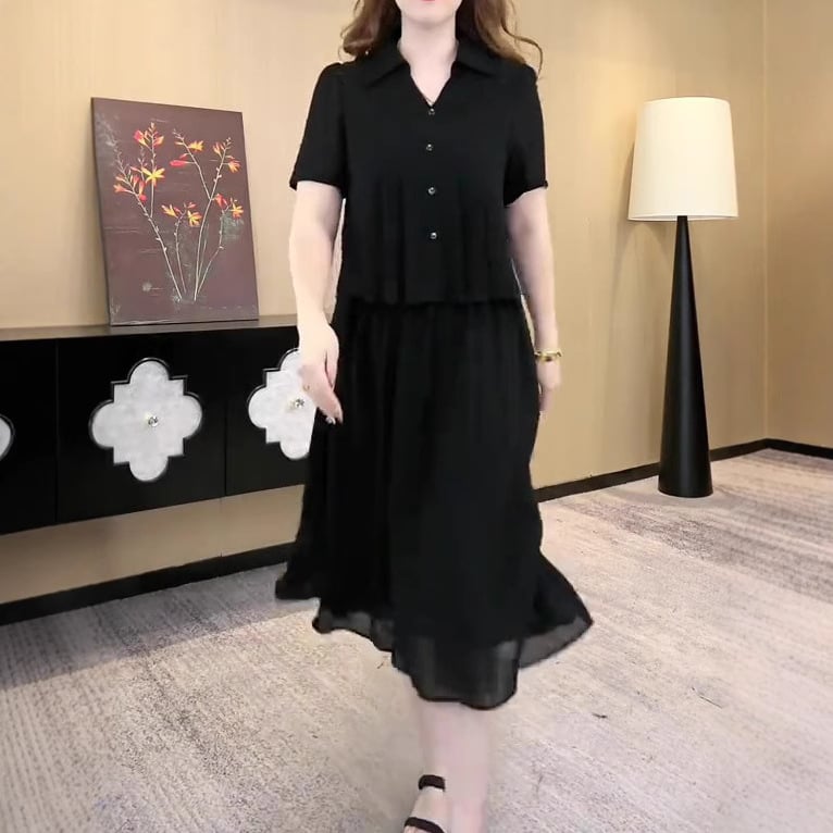 Šifona kleita, Kapok Forest, elegants stils, 90–95% poliestera, garums 99 cm