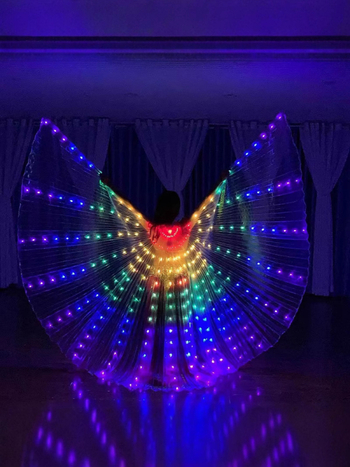 LED svjetleća krila; kostim za ples stomaka za žene; poliester tkanina; jesen 2022