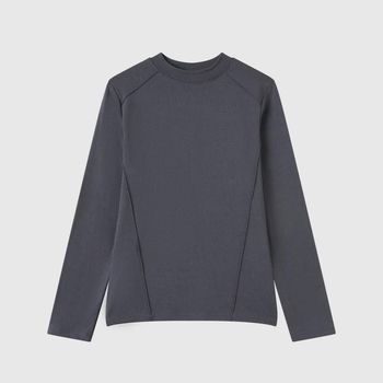 Poliészter alaprétegű hosszú ujjú felső fleece-béléssel, slim-fit fishbone sziluett, kötött kivitel