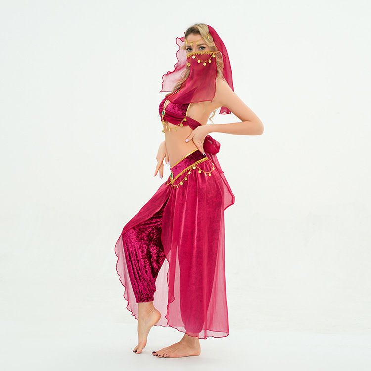 Snow Princess Halloween seksi božica cosplay kostim – Princeza Aladin i Cleopatra Belly Dance, Mesh kostim od poliestera 90–95%, Kod proizvoda 7012