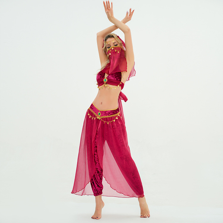 Snow Princess Halloween seksi božica cosplay kostim – Princeza Aladin i Cleopatra Belly Dance, Mesh kostim od poliestera 90–95%, Kod proizvoda 7012