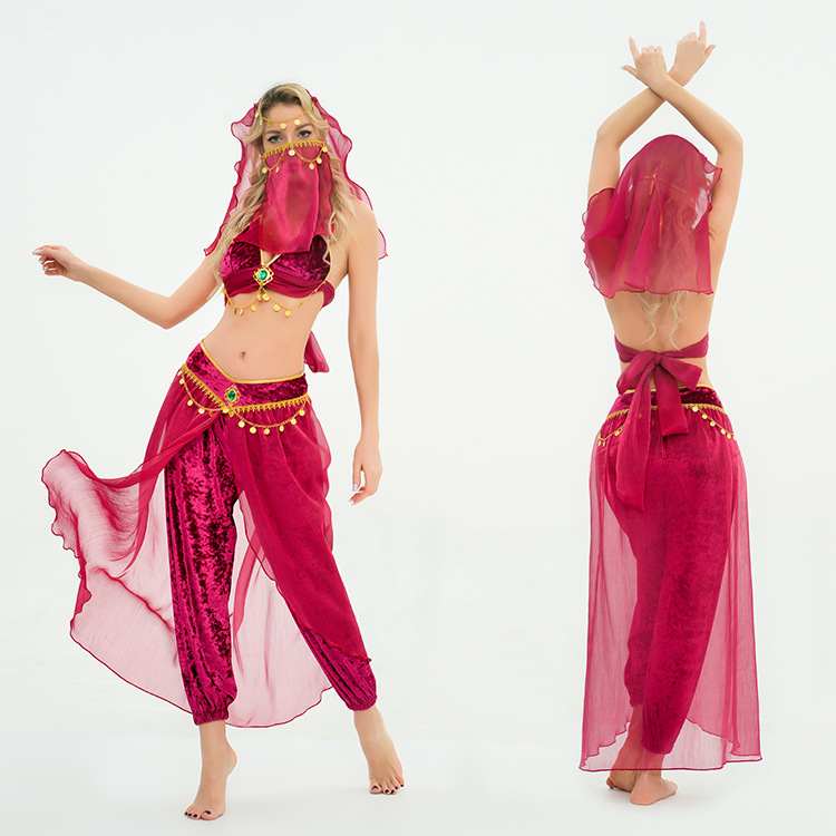 Snow Princess Halloween seksi božica cosplay kostim – Princeza Aladin i Cleopatra Belly Dance, Mesh kostim od poliestera 90–95%, Kod proizvoda 7012