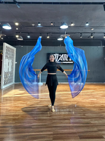 Zastava za trbušni ples – rekvizit od poliester šifon, dekoracija za leđa