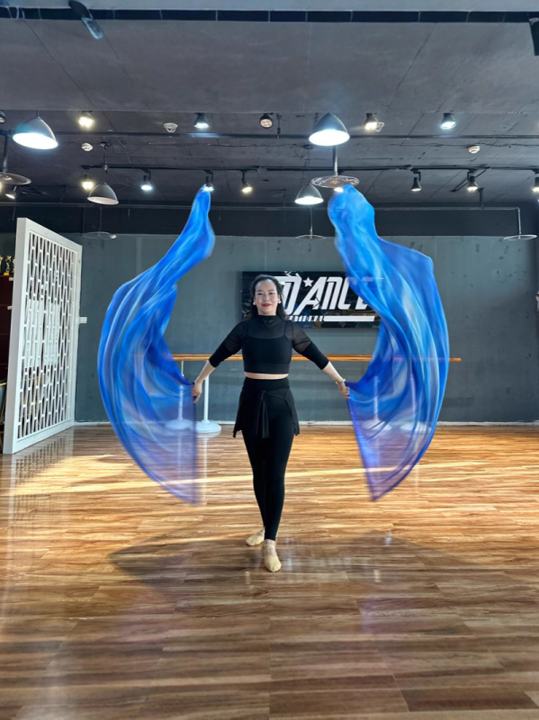 Zastava za trbušni ples – rekvizit od poliester šifon, dekoracija za leđa