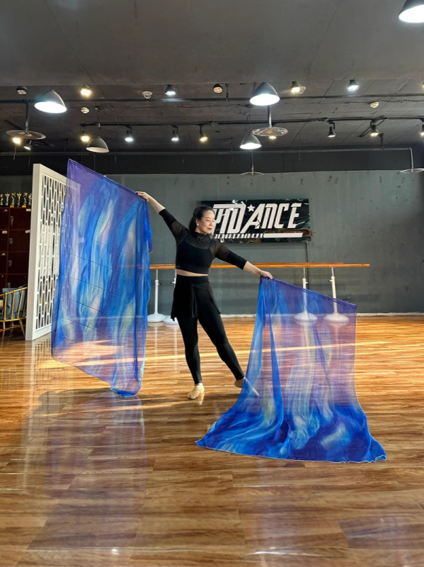 Zastava za trbušni ples – rekvizit od poliester šifon, dekoracija za leđa