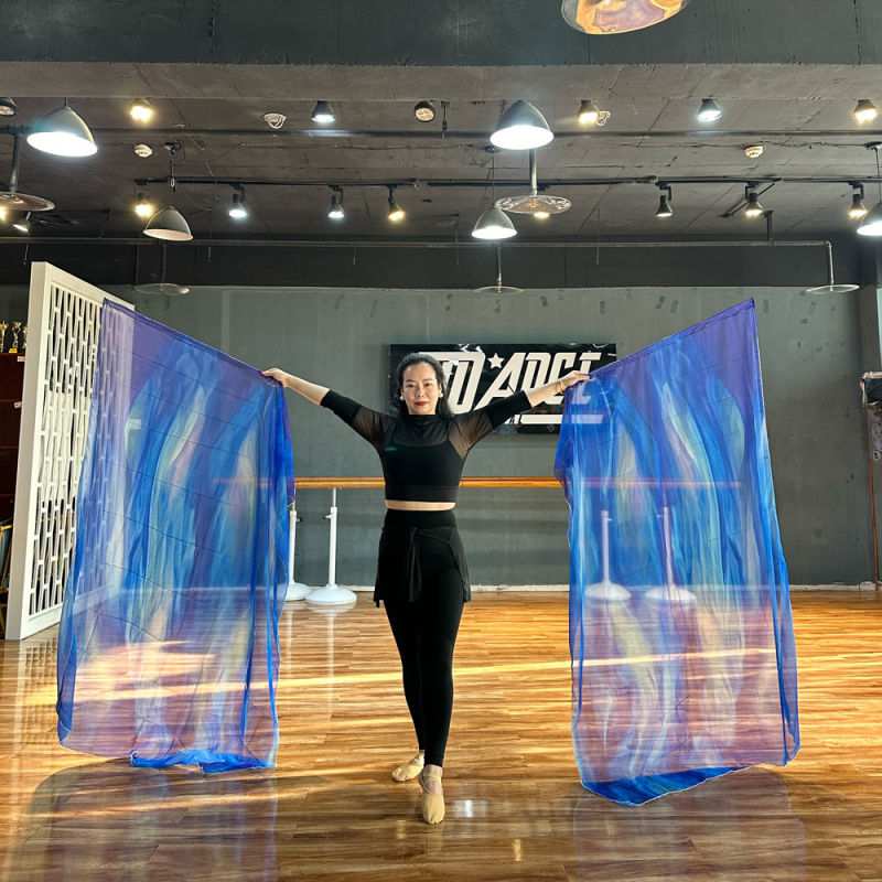 Zastava za trbušni ples – rekvizit od poliester šifon, dekoracija za leđa