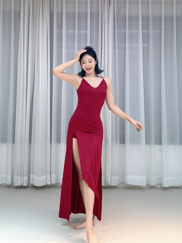 Kostim za belly dance za vježbanje, Led silk tkanina, dvostruko poliester 30–50%, Elegantni stil, Šivanje