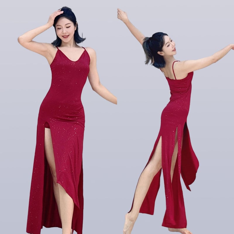 Kostim za belly dance za vježbanje, Led silk tkanina, dvostruko poliester 30–50%, Elegantni stil, Šivanje