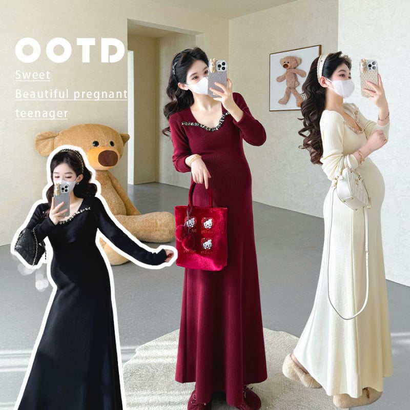 Φόρεμα με φούστα patchwork, μακριά μανίκια, βισκόζη 30–50%, μήκος μίντι, φθινοπωρινό 2025