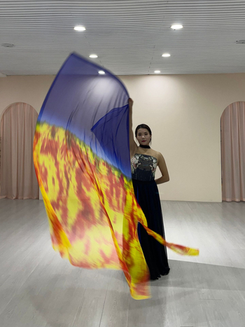 Zastava za obožavanje za ples, šifon i poliester, pravokutni oblik, jesen 2024