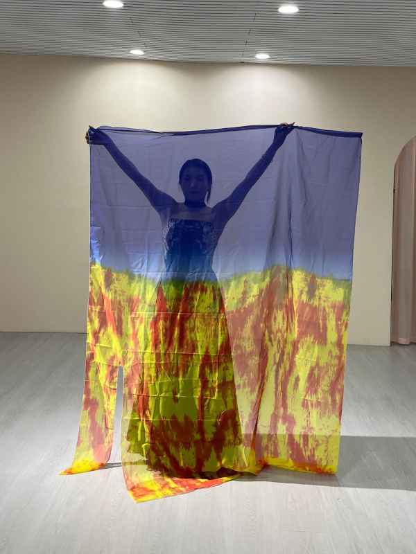 Zastava za obožavanje za ples, šifon i poliester, pravokutni oblik, jesen 2024