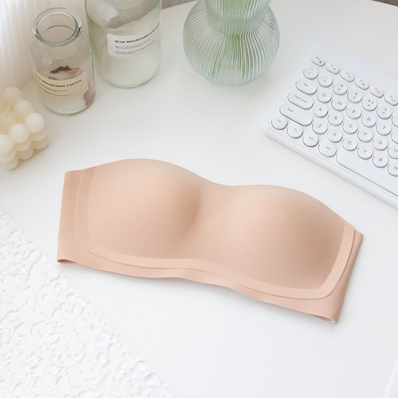 Innili grudnjak bez naramenica, Push-Up, protuklizni, tanke oblikovane košarice, najlonska tkanina, odvojne dvostruke naramenice