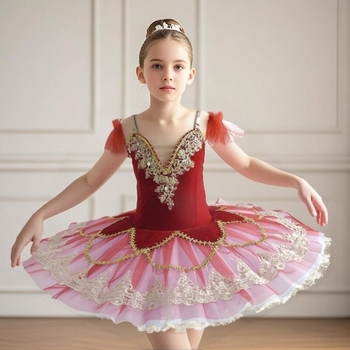 Dječja baletna haljina – inspirirana Jezero labudova, Bird Variation, Little Swan dizajn; brend: dancetree; glavna tkanina: pamuk s akrilnim detaljima (≤30%); stil: elegantan, svjež i sladak; ljeto 2025