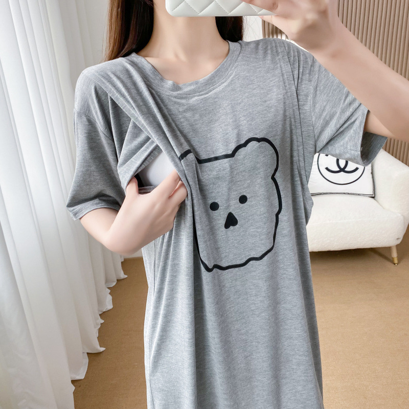 Top za trudnoću za dojenje s bočnim otvorom, 3/4 rukav, Milk Silk materijal, poliester 90–95%