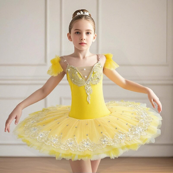 Dječja baletna tutu suknja s naramenicama i šljokicama, Swan Lake stil, materijal: poliester i spandex do 30%, stil Elegant Wind, Fresh and Sweet, br. dancetree, ljeto 2025