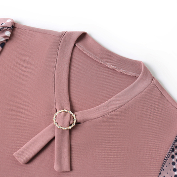 Tricou cu decolteu în V, poliester, stil urban, mâneci scurte, croială lejeră