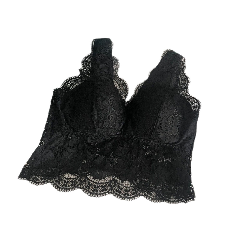 Top tubular din dantelă, fără bretele, cupe subțiri, 3/4, din nylon respirabil