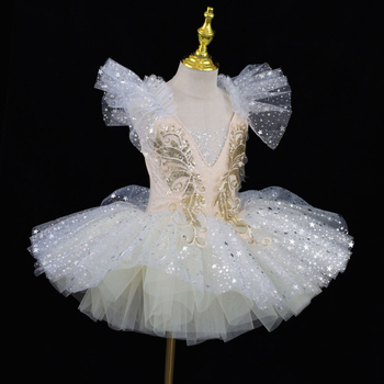 Dječja baletna haljina za scensku izvedbu — šljokice, princes puff suknja, glavni materijal poliester 95,1%