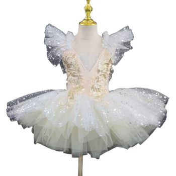 Dječja baletna haljina za scensku izvedbu — šljokice, princes puff suknja, glavni materijal poliester 95,1%