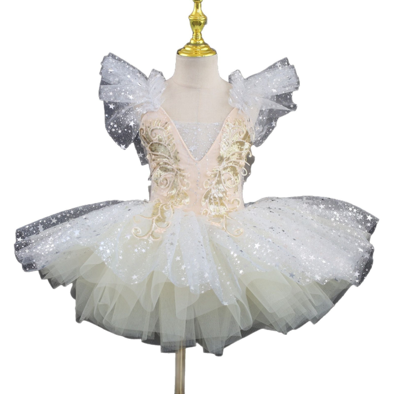 Dječja baletna haljina za scensku izvedbu — šljokice, princes puff suknja, glavni materijal poliester 95,1%