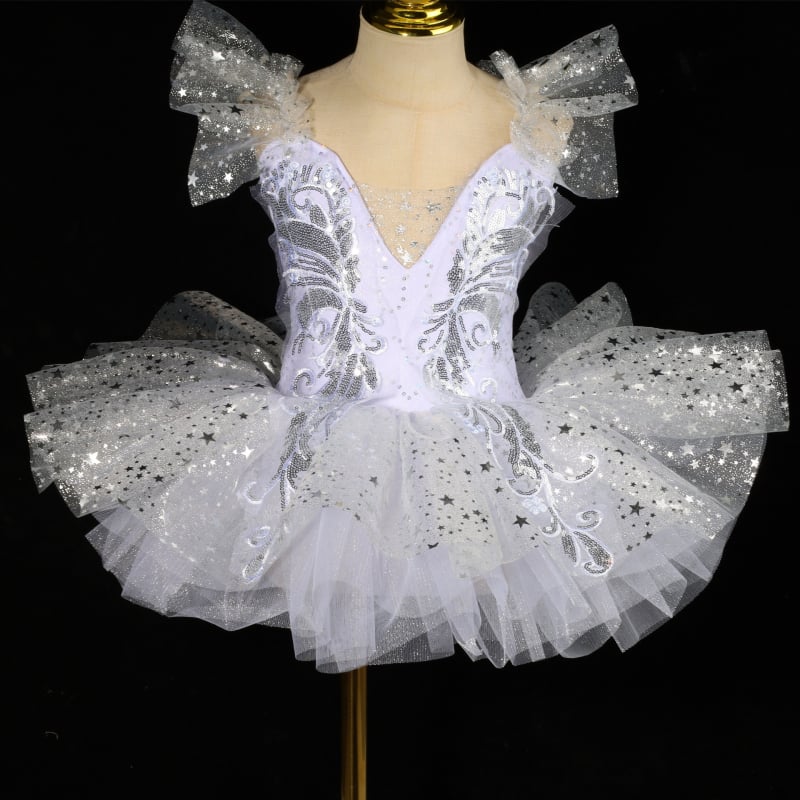 Dječja baletna haljina za scensku izvedbu — šljokice, princes puff suknja, glavni materijal poliester 95,1%