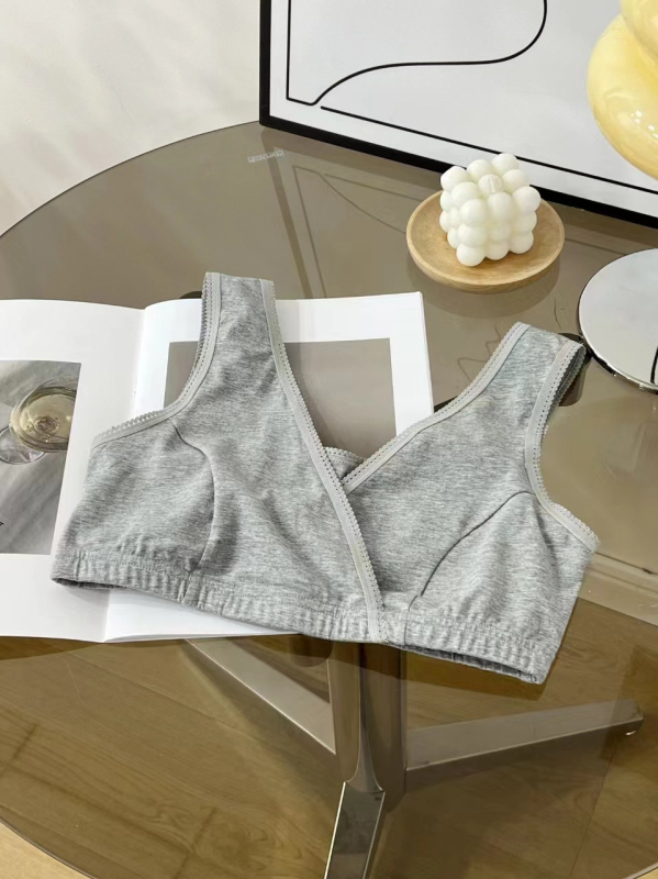 Pamukasti grudnjak za dojenje, prednja križna konstrukcija, bežični, prednje otvaranje, fiksirane dvostruke naramenice, pogodan za sve faze trudnoće i dojenja