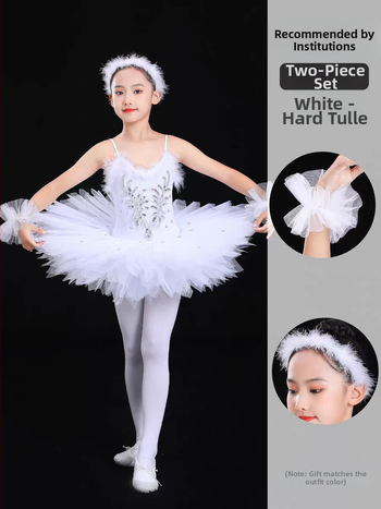 Dievčenská baletová sukňa na scénu — kórejský štýl, lesklé ramienka, nadýchaná tutu sukňa, kordúrové tkanivo s elastanom, jar 2024