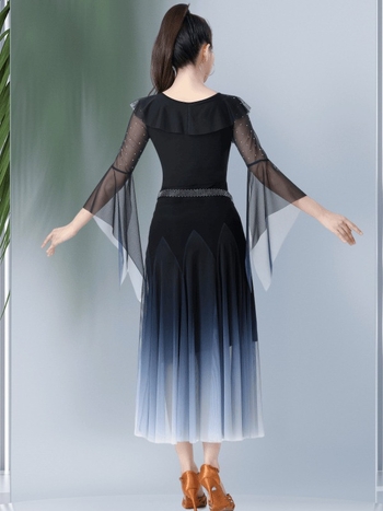 Rochie de dans pentru square dance cu plasă – amestec poliester, căptușeală poliester, potrivită pentru scenă, balet, dans etnic și latino, primăvară-vară-toamnă