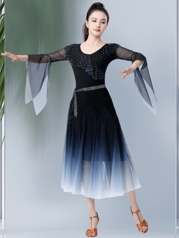 Rochie de dans pentru square dance cu plasă – amestec poliester, căptușeală poliester, potrivită pentru scenă, balet, dans etnic și latino, primăvară-vară-toamnă