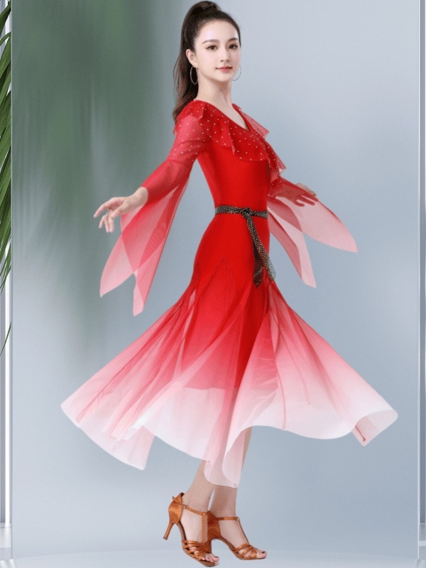 Rochie de dans pentru square dance cu plasă – amestec poliester, căptușeală poliester, potrivită pentru scenă, balet, dans etnic și latino, primăvară-vară-toamnă