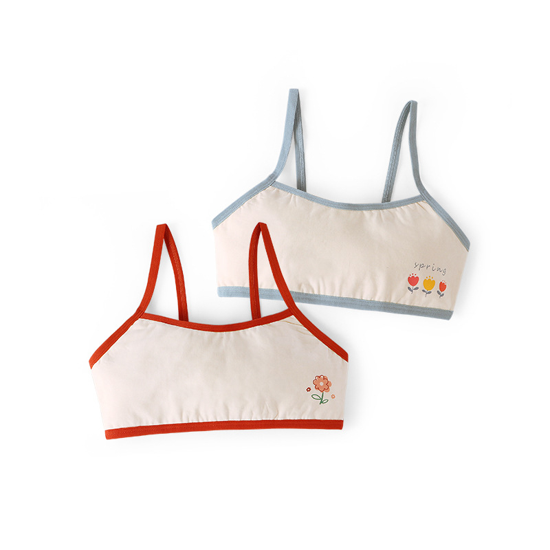 Sutien fără bretele din bumbac cu cupă turnată, acoperire completă, fără cusături, anti-derapare; stil corset pentru adolescente 13–18 ani, 95% bumbac.