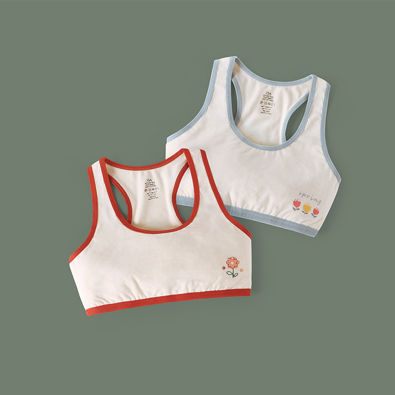 Sutien fără bretele din bumbac cu cupă turnată, acoperire completă, fără cusături, anti-derapare; stil corset pentru adolescente 13–18 ani, 95% bumbac.