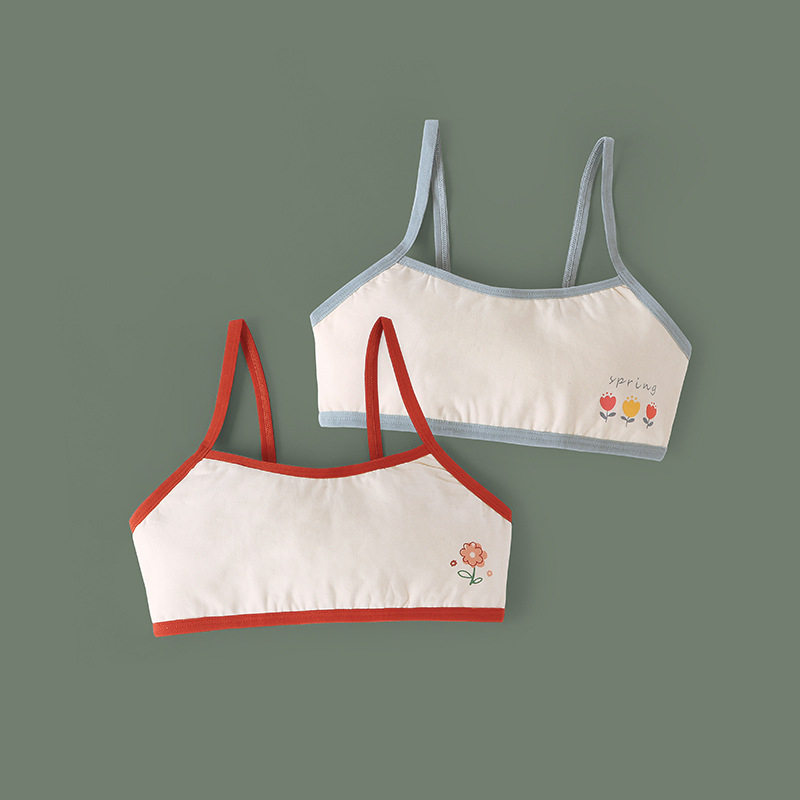 Sutien fără bretele din bumbac cu cupă turnată, acoperire completă, fără cusături, anti-derapare; stil corset pentru adolescente 13–18 ani, 95% bumbac.