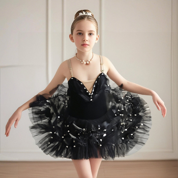 Dječja baletna haljina za izvedbu s tutu suknjom Swan Lake – Spandex tkanina, akril ≤30% (glavni), akril ≤30% (sekundarni), tisak