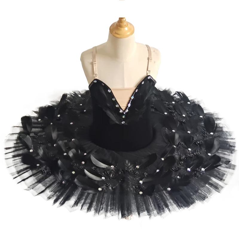 Dječja baletna haljina za izvedbu s tutu suknjom Swan Lake – Spandex tkanina, akril ≤30% (glavni), akril ≤30% (sekundarni), tisak