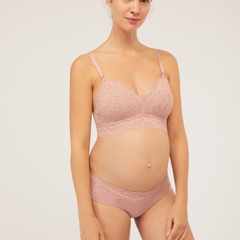 Maternitetni grudnjak za dojenje s odvojivim dvostrukim naramenicama, tanke oblikovane košarice, najlonski materijal, funkcija dojenja