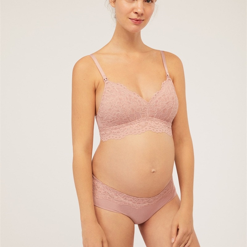 Maternitetni grudnjak za dojenje s odvojivim dvostrukim naramenicama, tanke oblikovane košarice, najlonski materijal, funkcija dojenja