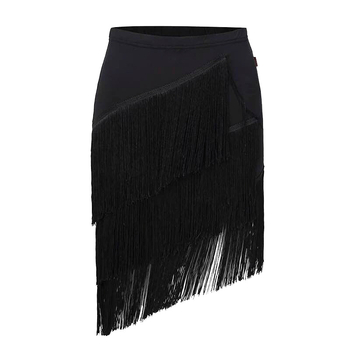 Fustă de dans Latin pentru adulți, margine neregulată cu ciucuri - material Nylon Ice Silk; potrivită pentru dans Latin, scenă și dans modern; pentru femei adulte