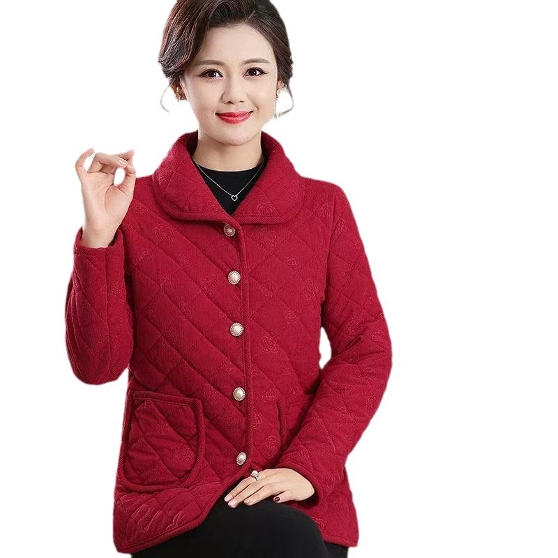 Gradska karirana pamučna puffer jakna, opuštenog kroja, jesen 2025, V-izrez, srednja duljina