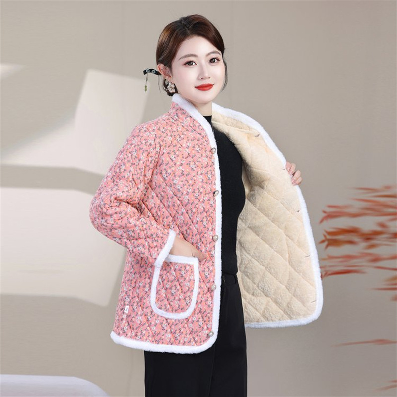 Cvjetna chenille pamučna jakna, opuštenog kroja, dugi rukavi, V-izrez, jednostruko kopčanje, debela, 3D uzorak, jesen-zima 2025