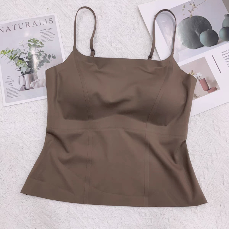 Top bustier fără cusături cu burete încorporat, spate subțire (Material: Nylon; Conținut principal: 70-80% Nylon; Categorie: top bustier/tank top; Tip cupe: Cupă completă; Lungime: talie)