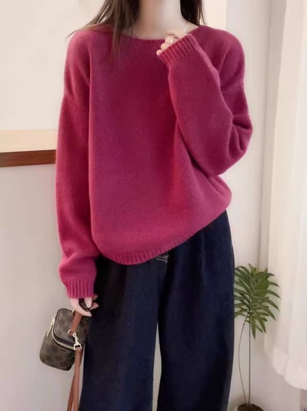 Γυναικείος Κουκούλα Μαλλί Πλεκτό Πουλόβερ, 95% Μαλλί, Κυκλική Λαιμόκοψη, Μακριά Μανίκια, Παχύ