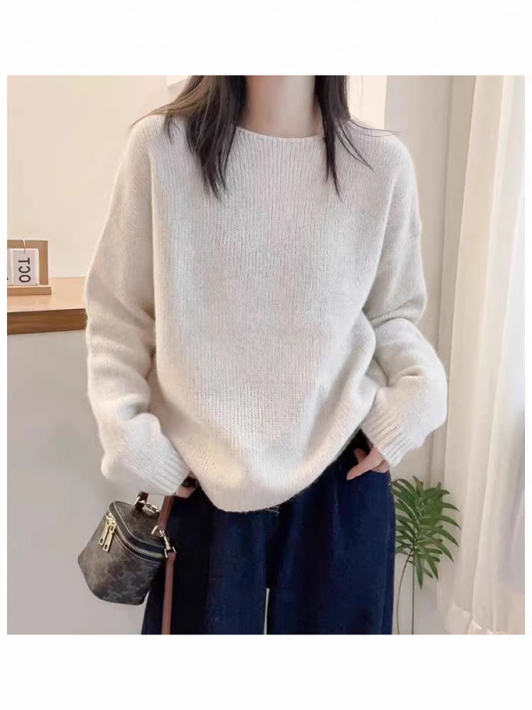 Γυναικείος Κουκούλα Μαλλί Πλεκτό Πουλόβερ, 95% Μαλλί, Κυκλική Λαιμόκοψη, Μακριά Μανίκια, Παχύ