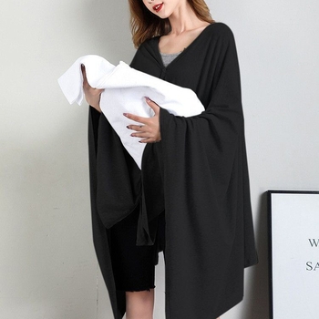 Kardigan za dojenje s prednjim otvorom, okrugli izrez, dugi rukavi, pamuk-elastan smjesa