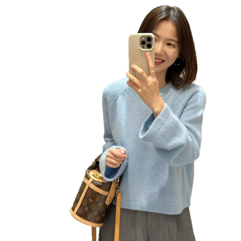 Ženski kašmir džemper s kapuljacom i okruglim izrezom, redoviti kroj, mješavina kašmira 30–50%, elegantan gradski stil