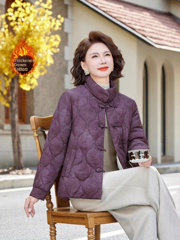 Moterų žiemos paltas su stovinčiu kaklu, gėlių raštas, fleece pamušalas, itin stora šiluma, užpildas: dirbtinis šilkas-pamatas