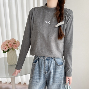 Top za dojenje nakon poroda s otiskom na prsima, Derong akrilna tkanina (90–95%), polu-visoki ovratnik, pulover