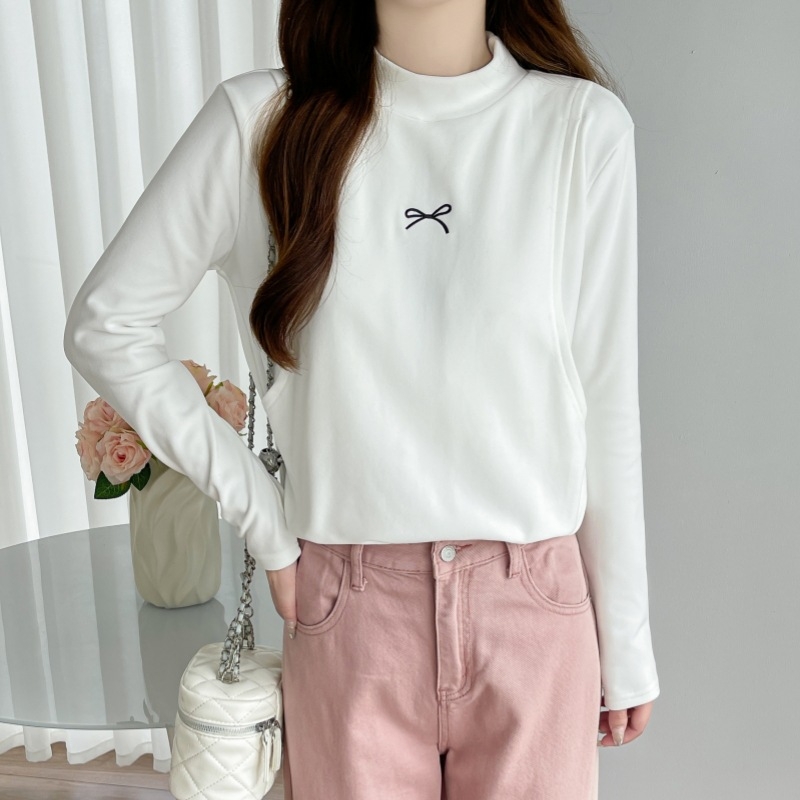 Top za dojenje nakon poroda s otiskom na prsima, Derong akrilna tkanina (90–95%), polu-visoki ovratnik, pulover